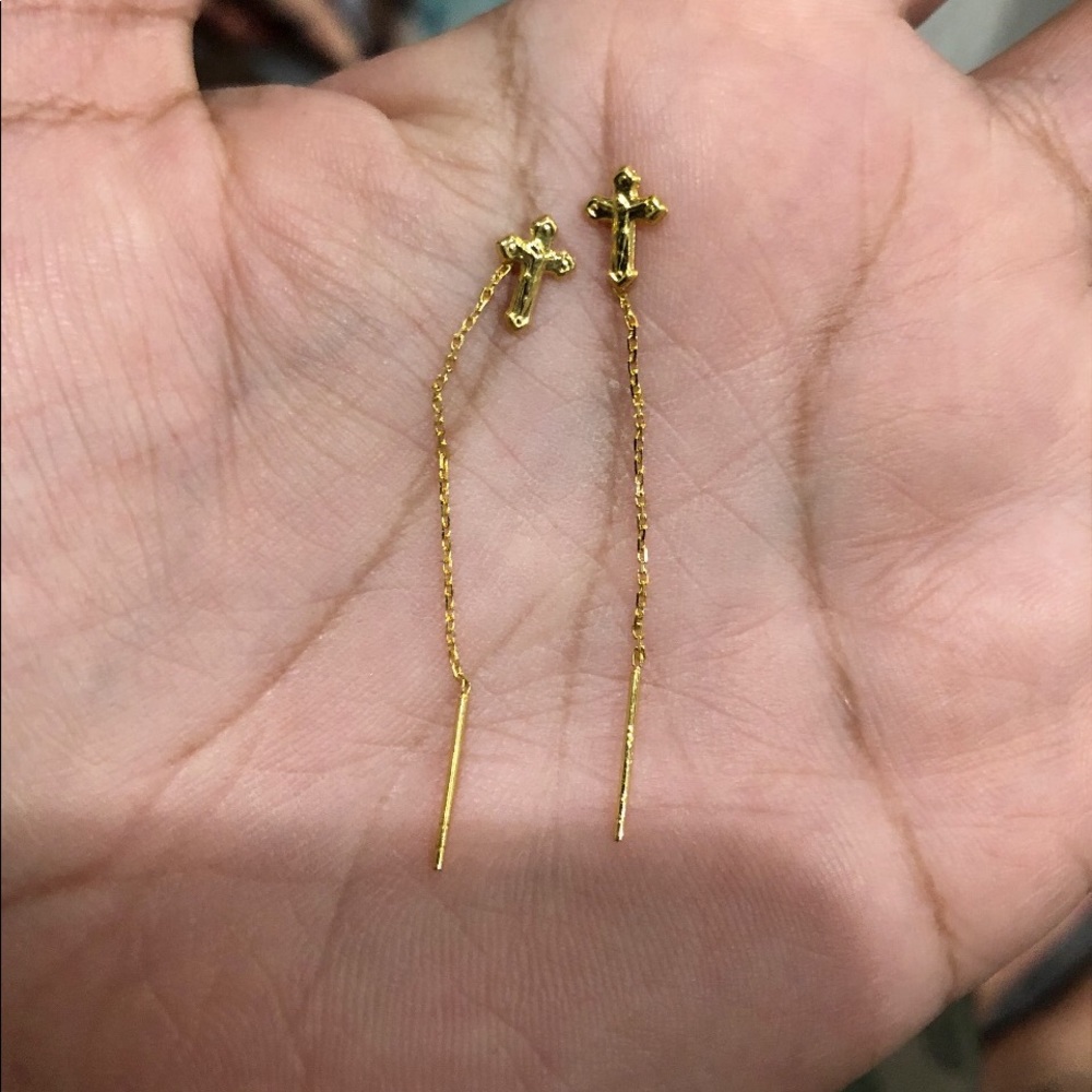 18k SOLID GOLD TicTac earrings